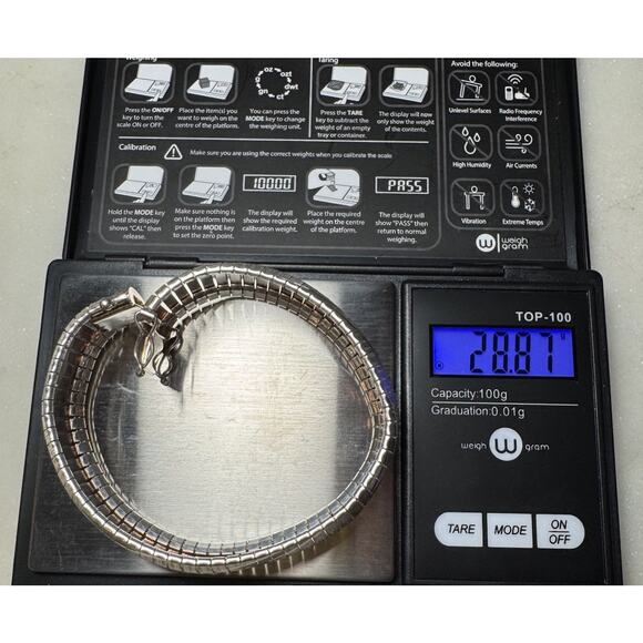 Italian Sterling Silver 925 Textured Articulated Panel Bracelet - Picture 14 of 14